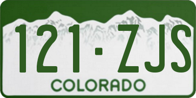 CO license plate 121ZJS