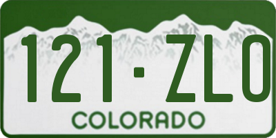 CO license plate 121ZLO