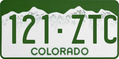 CO license plate 121ZTC