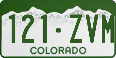 CO license plate 121ZVM