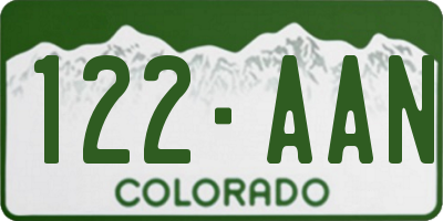 CO license plate 122AAN