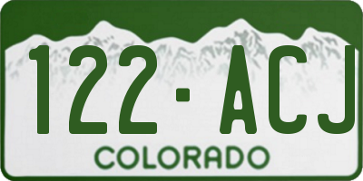 CO license plate 122ACJ