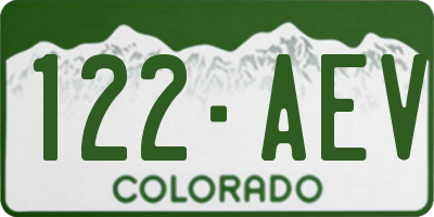 CO license plate 122AEV