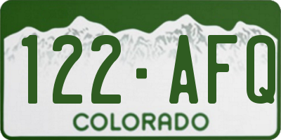 CO license plate 122AFQ
