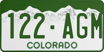 CO license plate 122AGM
