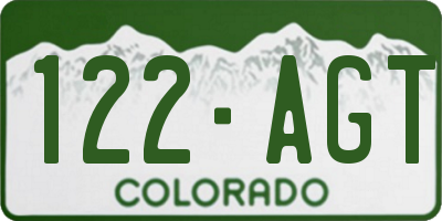 CO license plate 122AGT