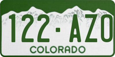 CO license plate 122AZO
