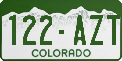 CO license plate 122AZT