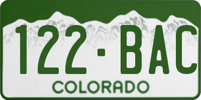 CO license plate 122BAC