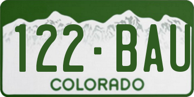 CO license plate 122BAU