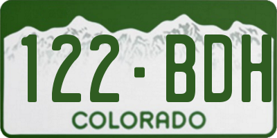 CO license plate 122BDH