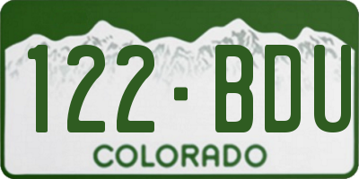 CO license plate 122BDU