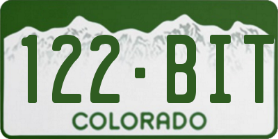 CO license plate 122BIT