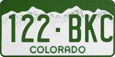 CO license plate 122BKC