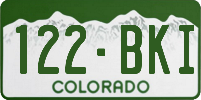 CO license plate 122BKI