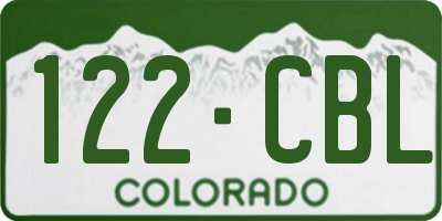 CO license plate 122CBL