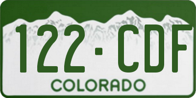 CO license plate 122CDF