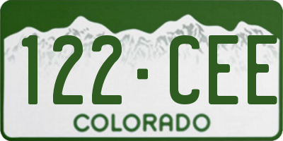 CO license plate 122CEE
