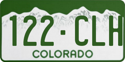 CO license plate 122CLH