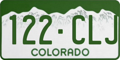 CO license plate 122CLJ