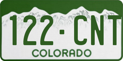 CO license plate 122CNT