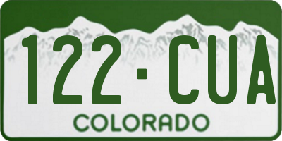 CO license plate 122CUA