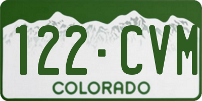 CO license plate 122CVM