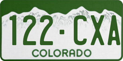 CO license plate 122CXA
