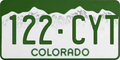 CO license plate 122CYT