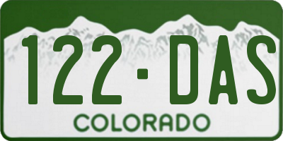 CO license plate 122DAS