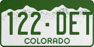 CO license plate 122DET