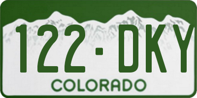 CO license plate 122DKY
