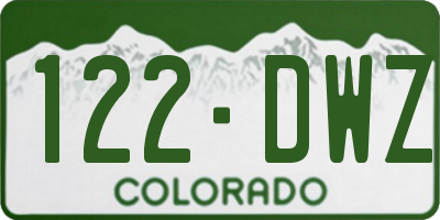 CO license plate 122DWZ