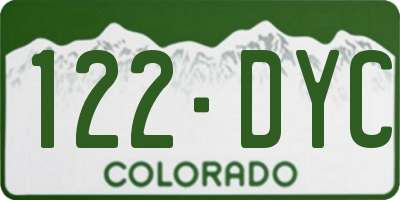 CO license plate 122DYC