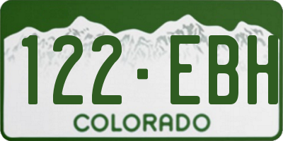 CO license plate 122EBH