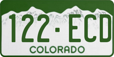 CO license plate 122ECD