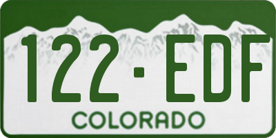CO license plate 122EDF