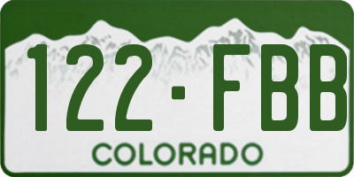 CO license plate 122FBB