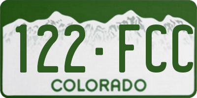 CO license plate 122FCC