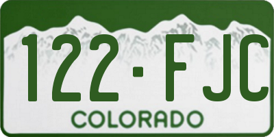 CO license plate 122FJC