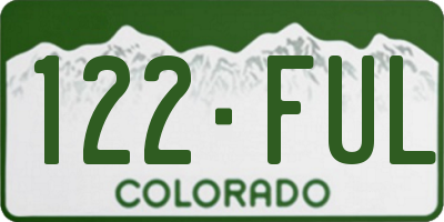 CO license plate 122FUL