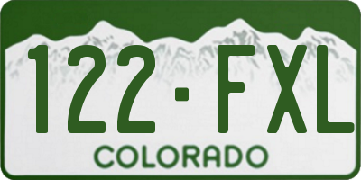 CO license plate 122FXL