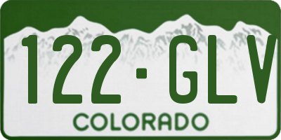 CO license plate 122GLV