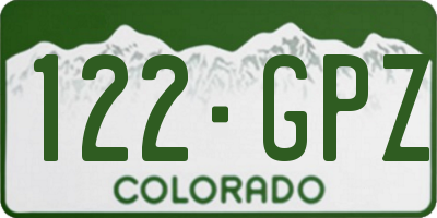 CO license plate 122GPZ