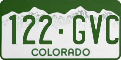 CO license plate 122GVC