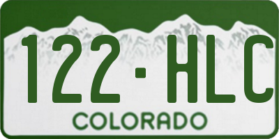 CO license plate 122HLC