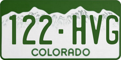 CO license plate 122HVG