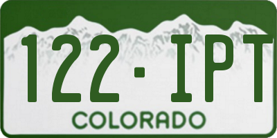 CO license plate 122IPT
