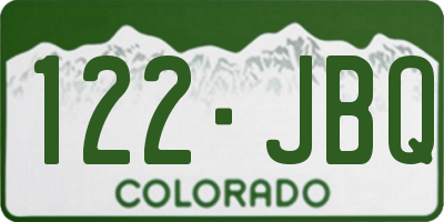 CO license plate 122JBQ