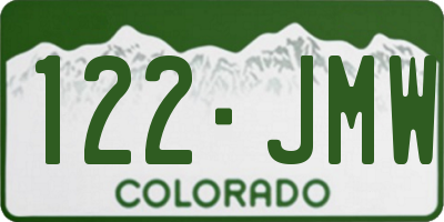CO license plate 122JMW